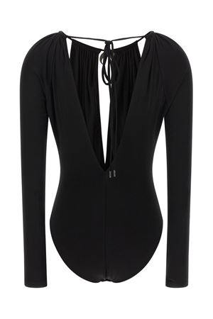 Body in viscosa stretch nero MARINE SERRE | WTO459ACJER0082BK99